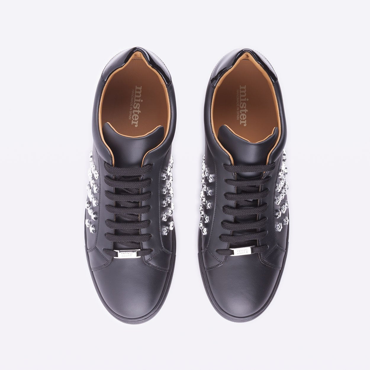 Mister 39630 Oter Men's Shoes Black Patent / Calf-Skin Leather Casual Sneakers (MIS1011)