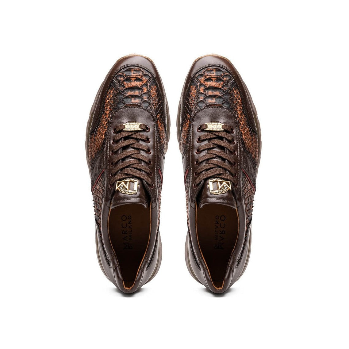 Marco Di Milano Brescia Men's Shoes Genuine Snake Skin / Calf-Skin Leather Sneakers (MDM1124)