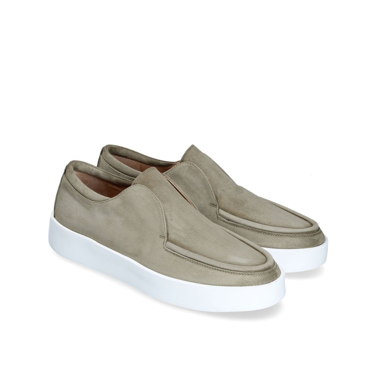 Franceschetti Morgan Men's Shoes Light Green Suede Leather Slip-On Sneakers (FCCT1010)