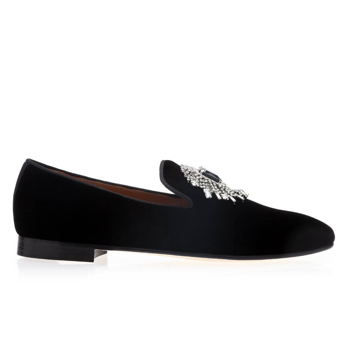 SUPERGLAMOUROUS Jupiter Men's Shoes Velvet Formal Crystal Slipper Loafers (SPGM1334)