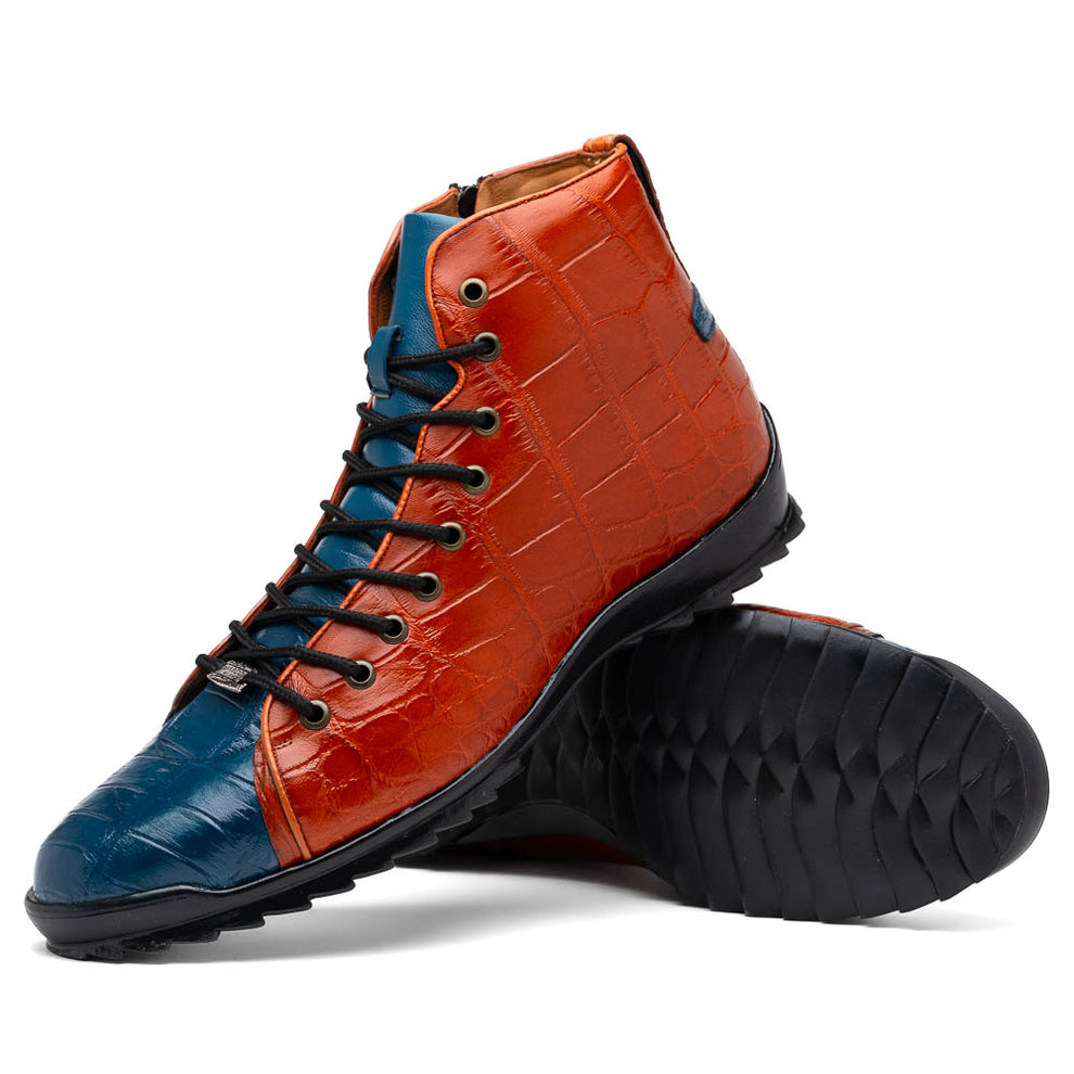 Marco Di Milano Hermond Men's Shoes Exotic Alligator High-Top Sneakers (MDM1194)