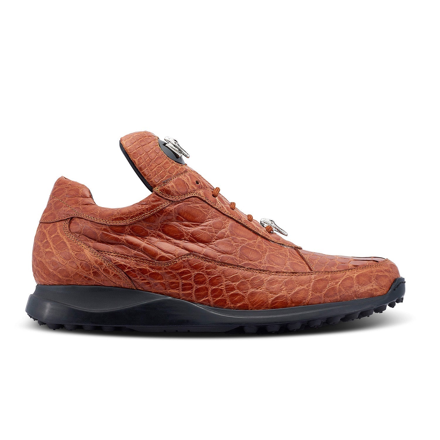 Mauri 8900/2 Bloodshed Men's Shoes Cognac Exotic Alligator Casual Sneakers (MA5419)