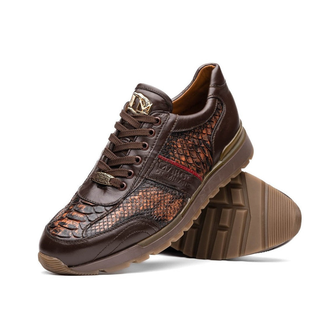 Marco Di Milano Brescia Men's Shoes Genuine Snake Skin / Calf-Skin Leather Sneakers (MDM1124)