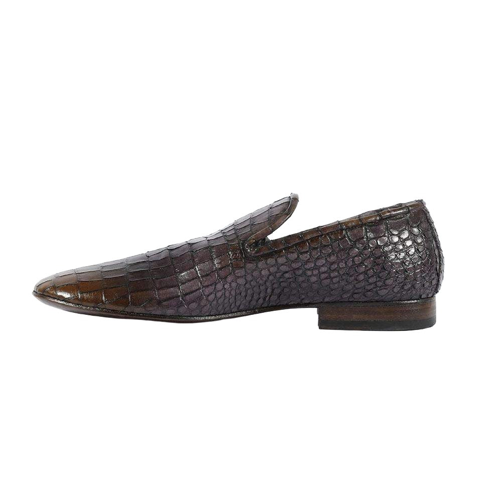 Jo Ghost Men's Italian Designer Shoes Louisiana Baby Cenere Loafers(JG5112)