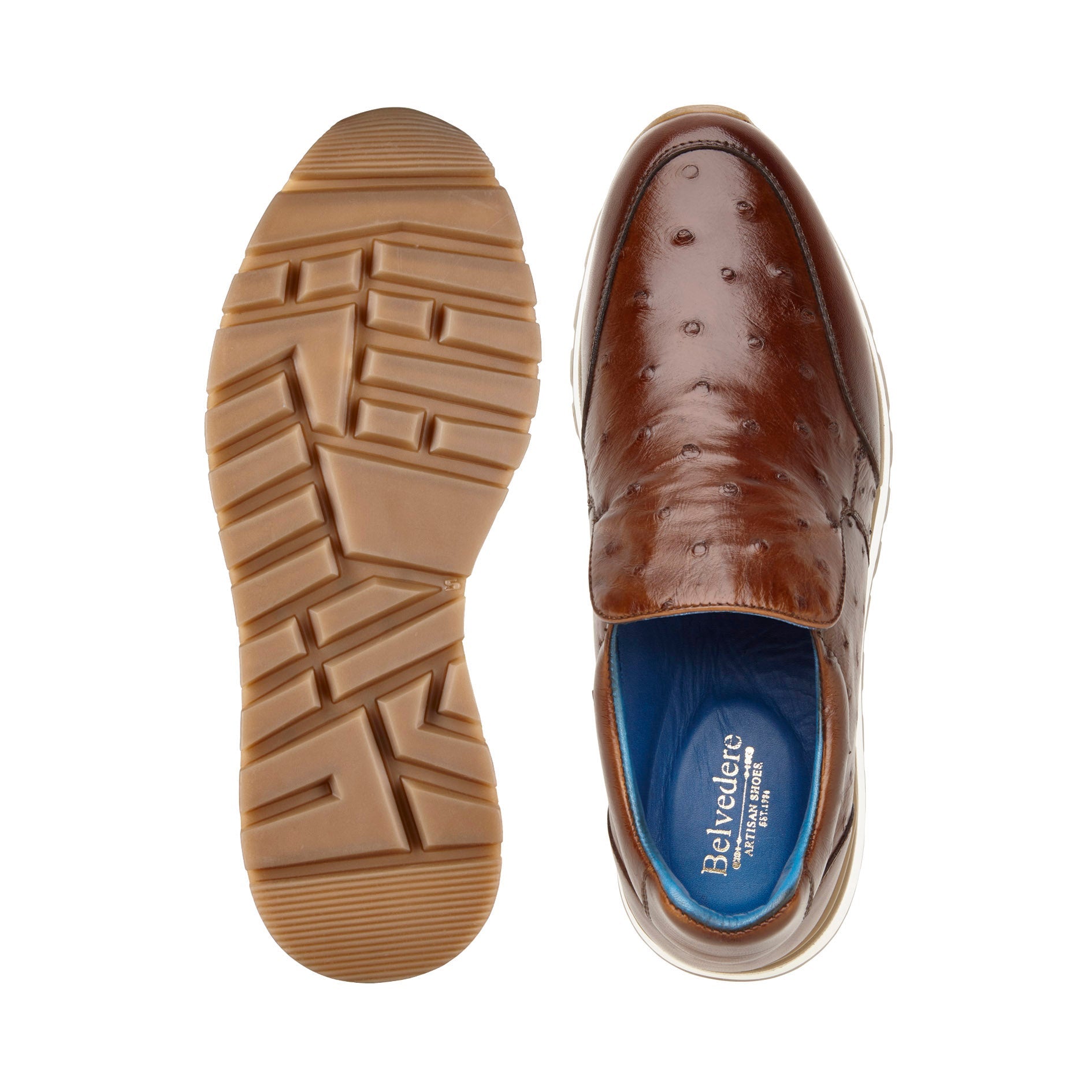 Belvedere Cramer G02 Men's Shoes Ostrich / Calf-Skin Leather Slip-On Sneakers (BV3170)