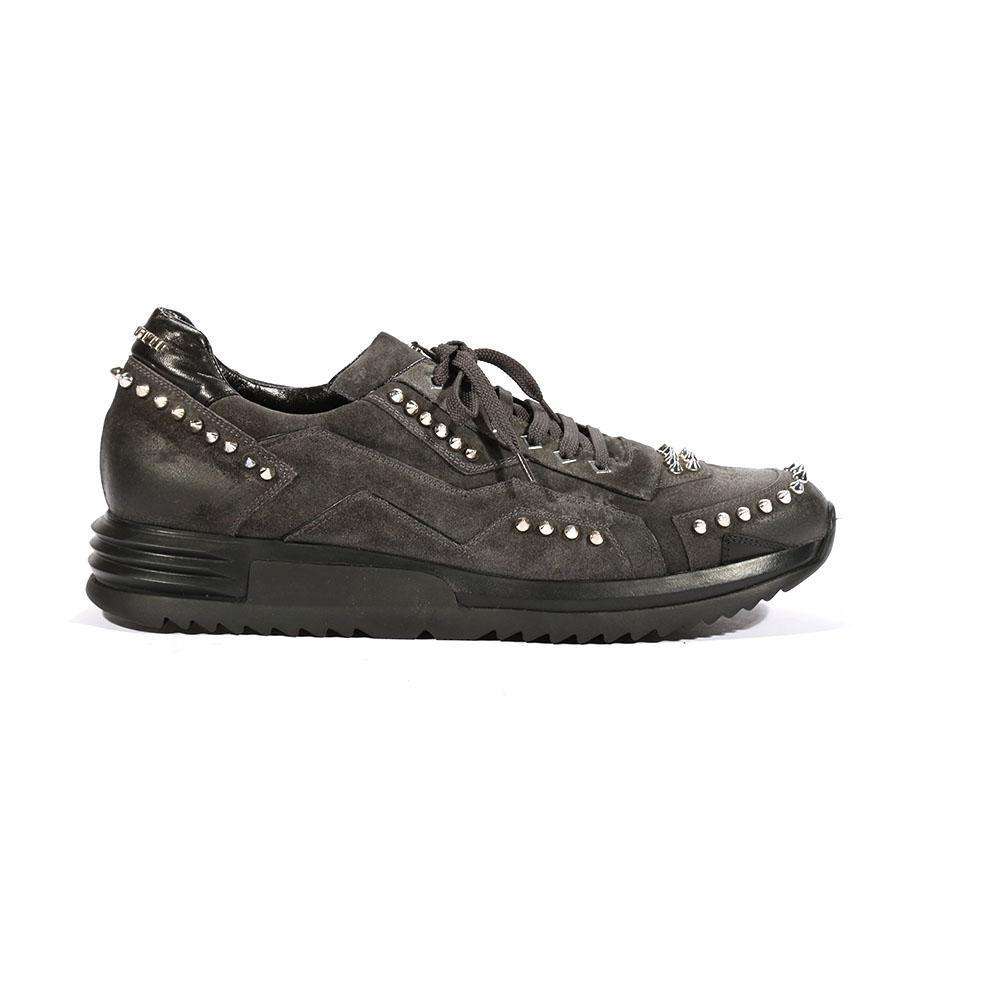 Cesare Paciotti Luxury Italian Men's Sneakers Grey Suede Oil Grigio Designer Shoes (CPM5482)