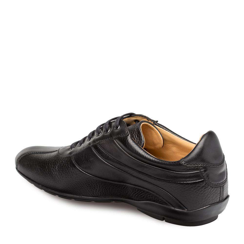 Mezlan Luka Men's Designer Shoes Black Calf-skin Leather and Deer Skin Sneakers 9079 (MZ3009)