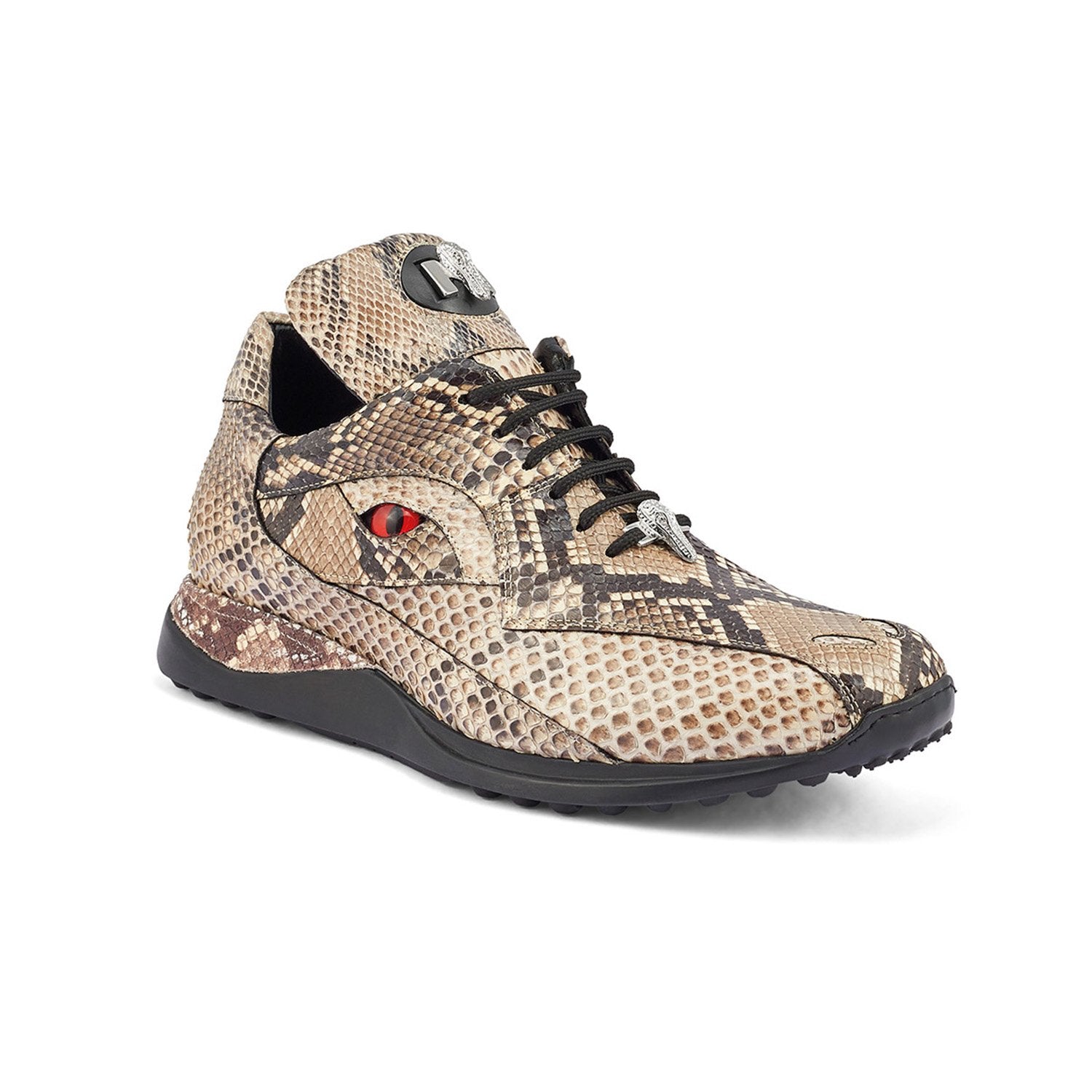 Mauri 8596 Snake Eyes Men's Shoes Natural Exotic Python Casual Sneakers (MA5367)