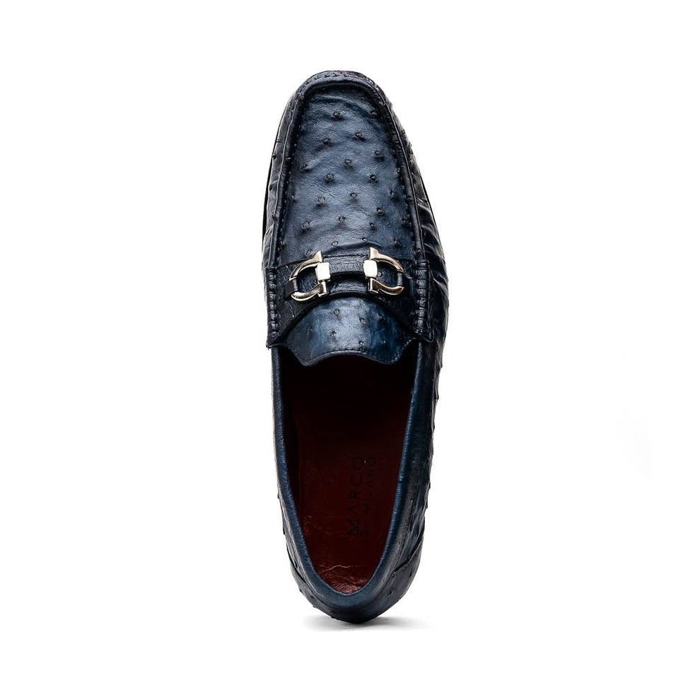 Marco Di Milano Ferrioni Men's Shoes Exotic Ostrich Horsebit Moccasin loafers (MDM1171)