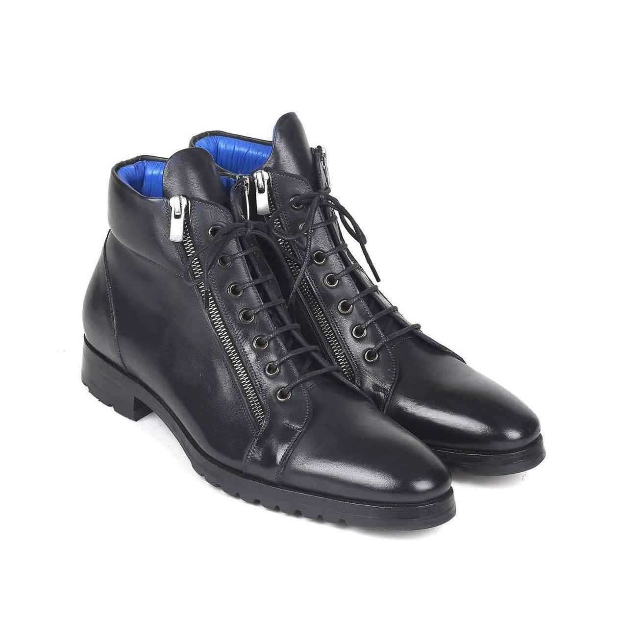 Paul Parkman Men's Black Calf-Skin Leather Boots 12455-BLK (PM6142)