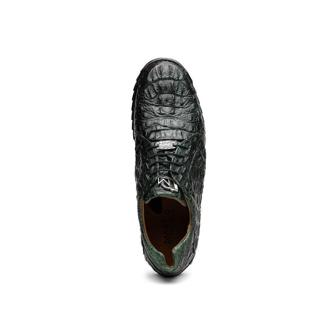 Marco Di Milano Kratos Men's Shoes Brown Exotic Caiman Crocodile Sport Sneakers (MDM1176)