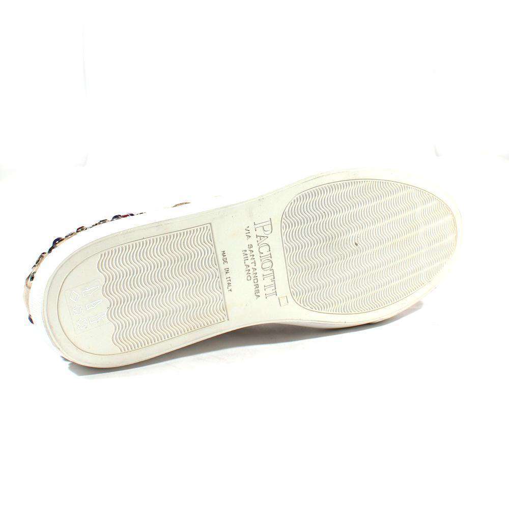 Cesare Paciotti Luxury Italian Men's Designer Shoes Cam Sasson Calf Bianco Leather Sneakers (CPM2431)