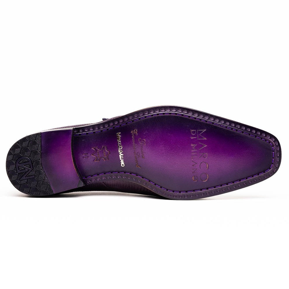 Marco Di Milano Toluca Men's Shoes Exotic Lizard / Crocodile Single Monk-Strap Loafers (MDM1126)