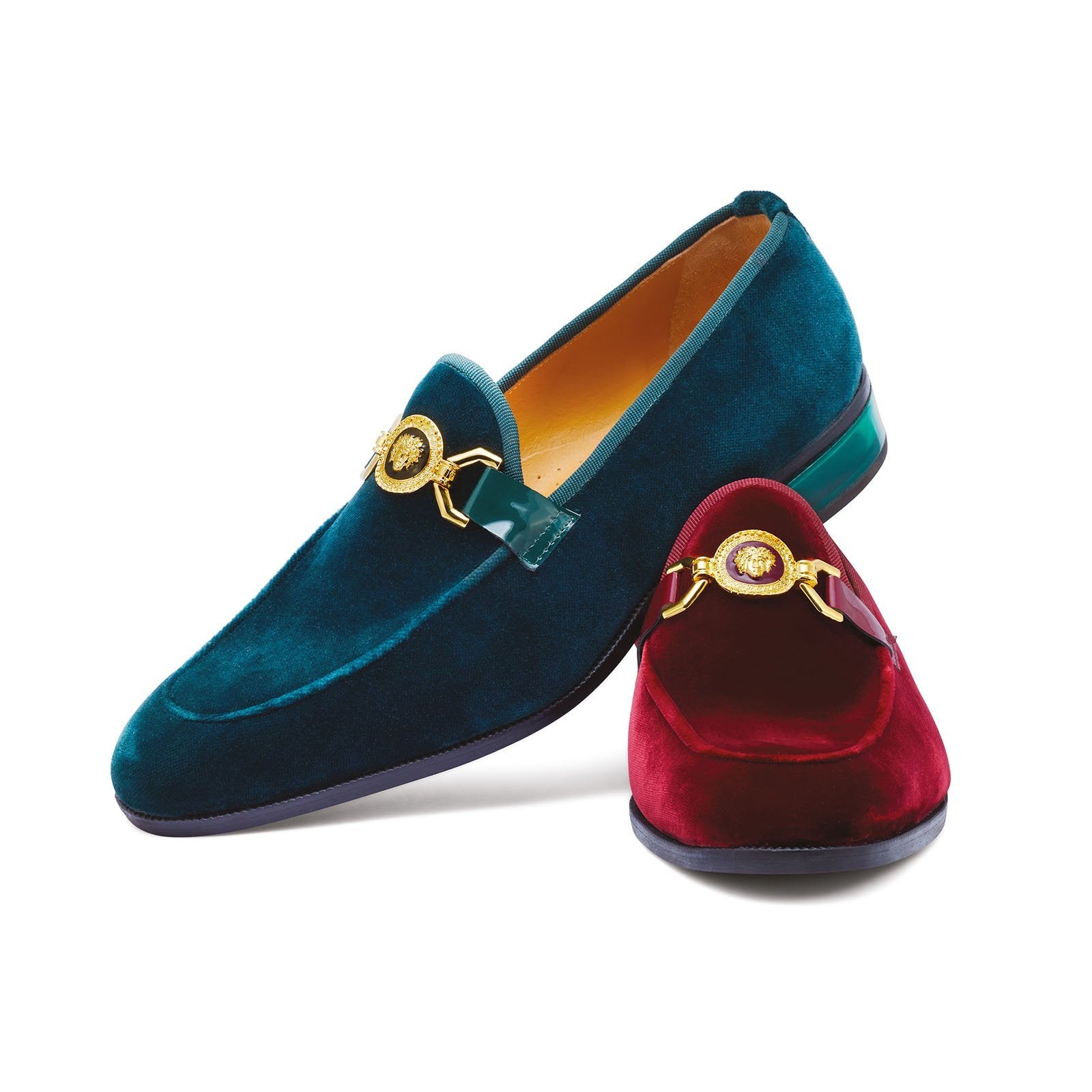 Mauri Floss 4940 Men's Shoes Green Velvet Slip-On Loafers (MA5255)