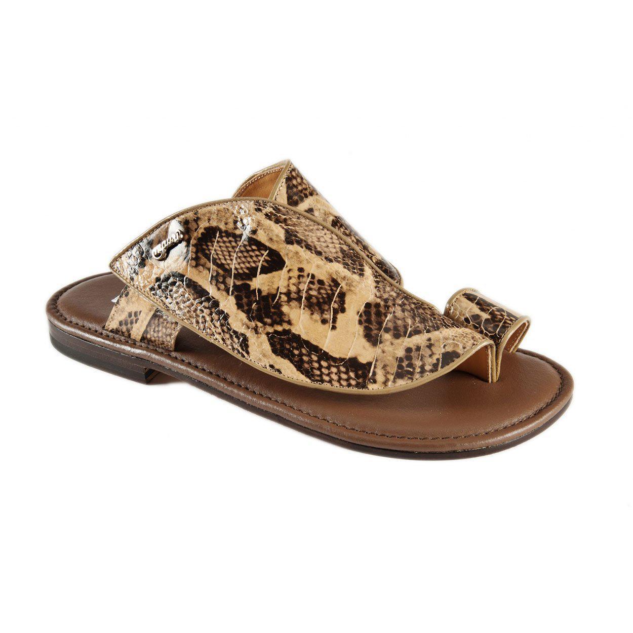 Mauri Men's Designer Shoes Beige Ostrich Leg Sandals 1951-5 (MAO1010)