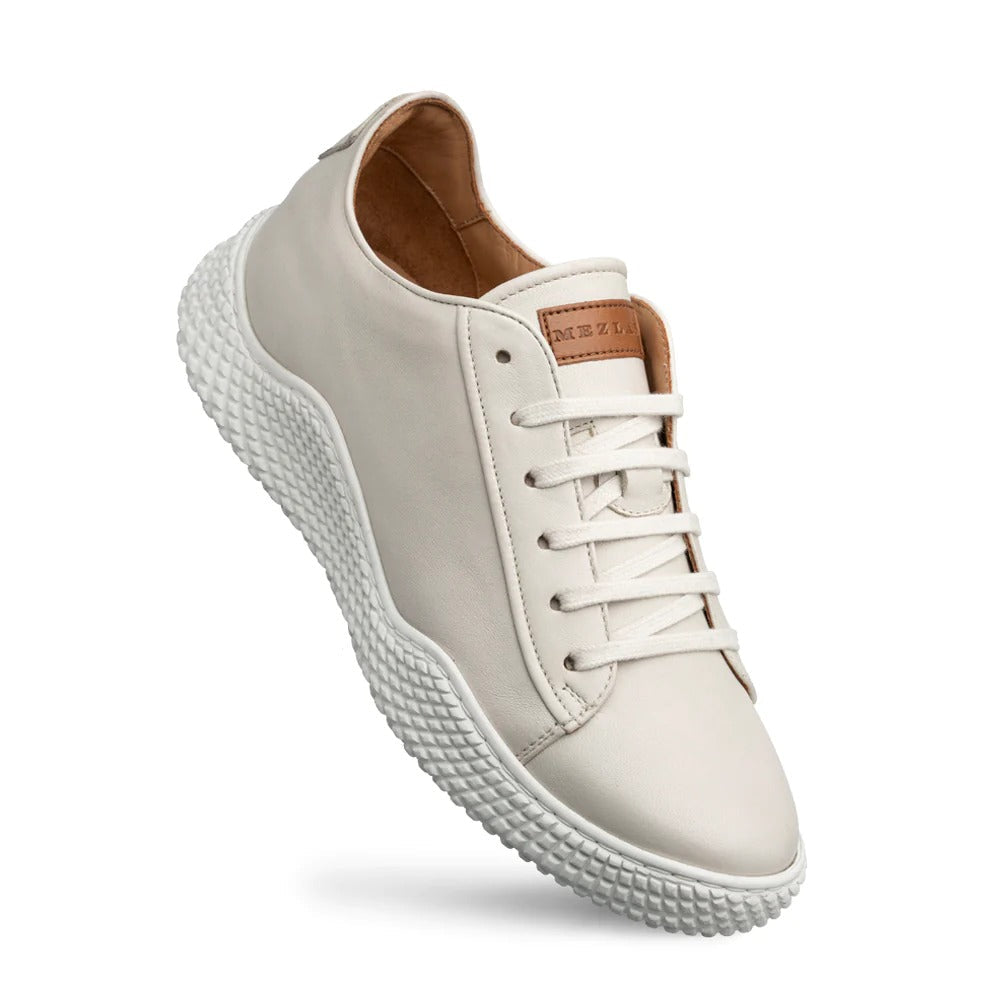Mezlan A20604 Men's Shoes White Calf-Skin Leather Casual Sneakers (MZ3601)
