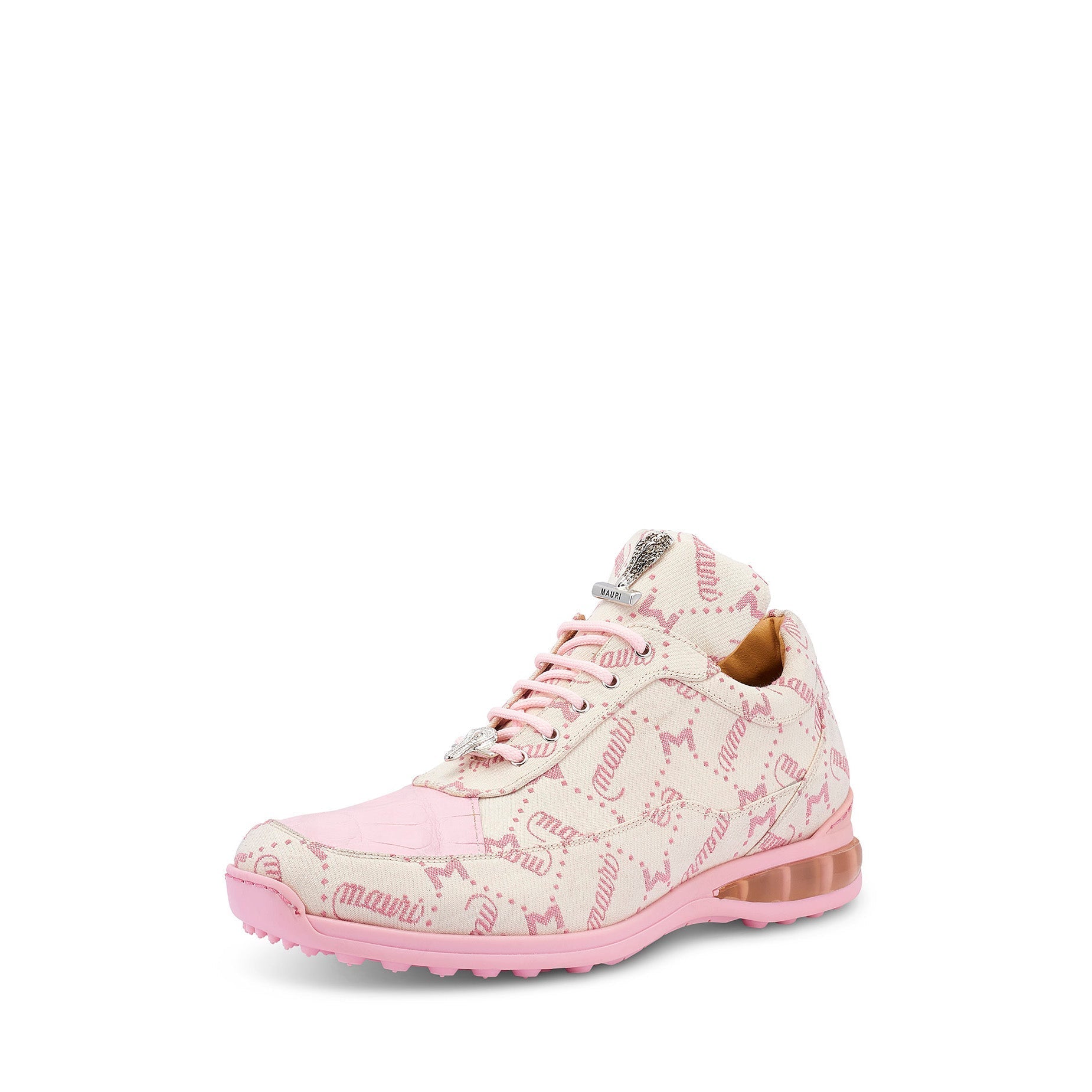Mauri 8900/8 Overlord Men's Shoes Cream & Taste of Berry Exotic Crocodile / Fabric Casual Sneakers (MA5425)