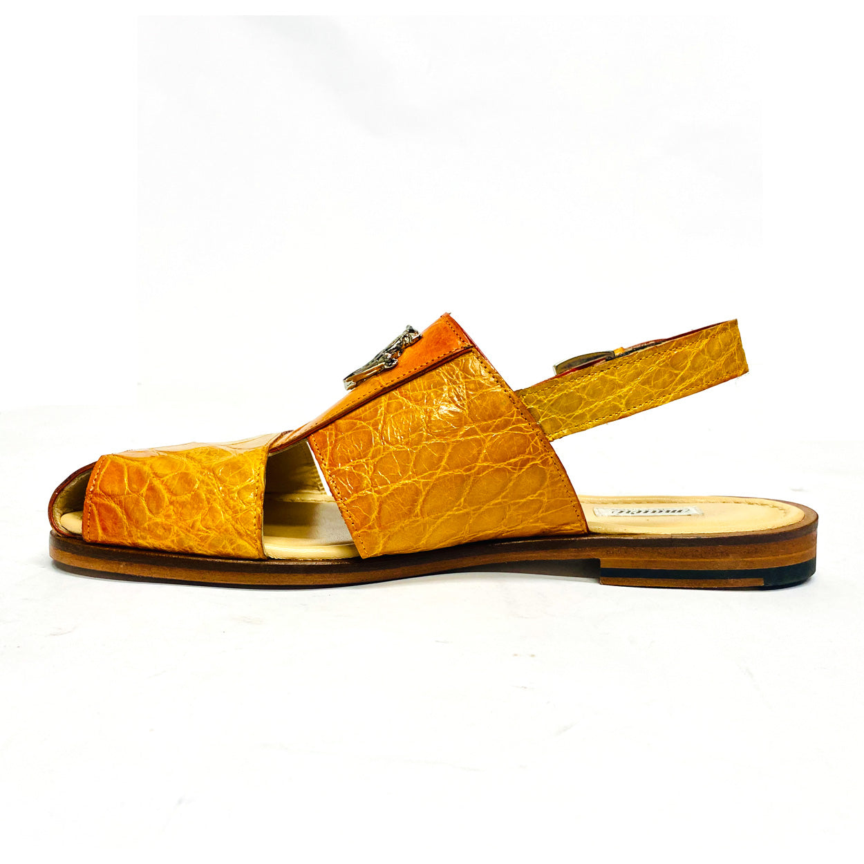 Mauri 5126 Men's Shoes Orange Exotic Alligator Slip-On Sandals (MAS5506)