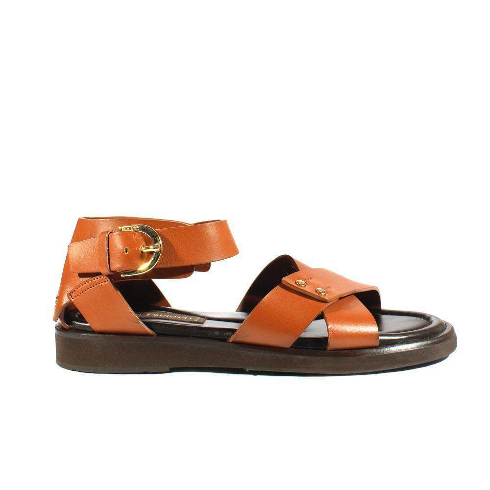 Cesare Paciotti Luxury Italian Men's Designer Shoes Biscotto Buckle Logo Leather Sandals (CPM2377)