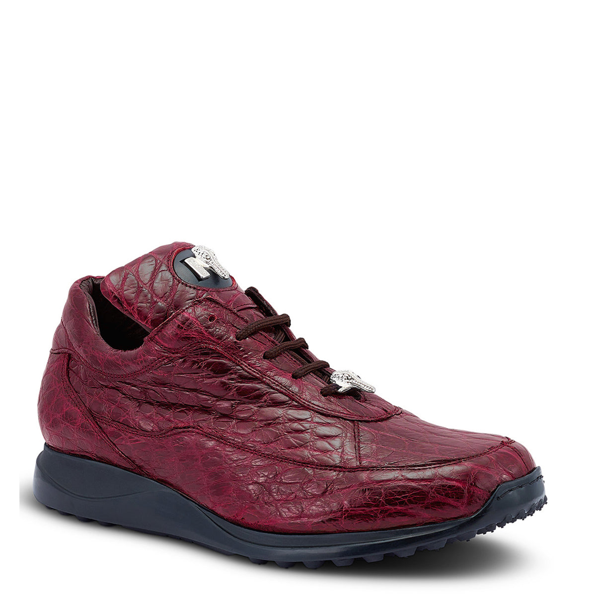 Mauri 8900/2 Bloodshed Men's Shoes Ruby Red Exotic Alligator Casual Sneakers (MA5458)