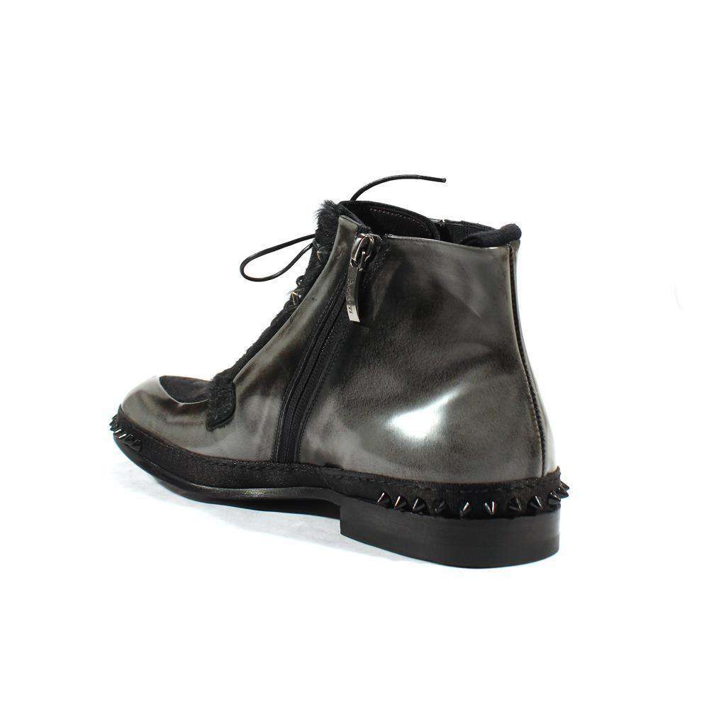 Cesare Paciotti Luxury Italian Men's Designer Shoes Magic Old Antrac Pony Boots (CPM2533)