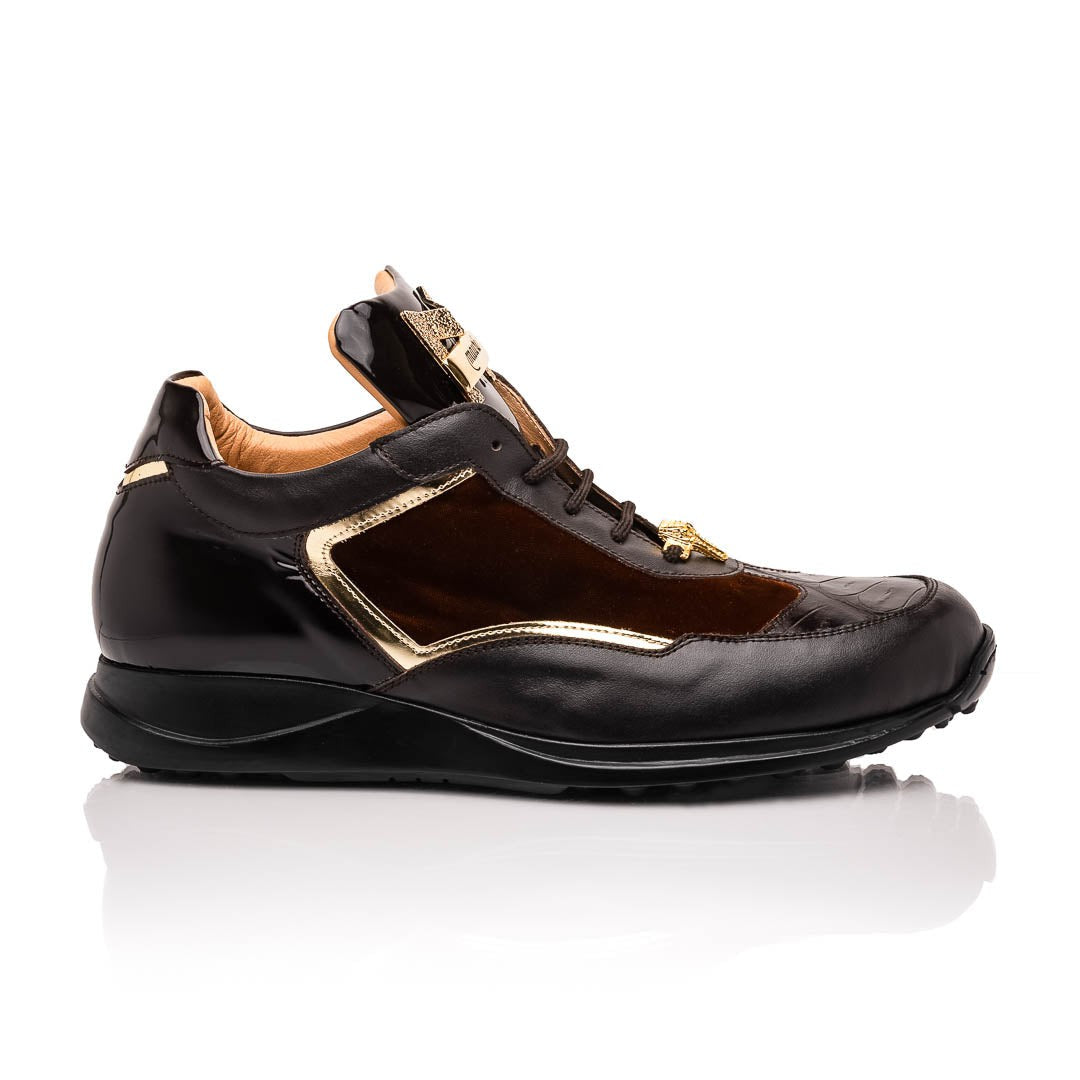 Mauri Goldie M705/3 Men's Shoes Exotic Crocodile / Velvet / Nappa / Patent Leather Sneakers (MA5645)