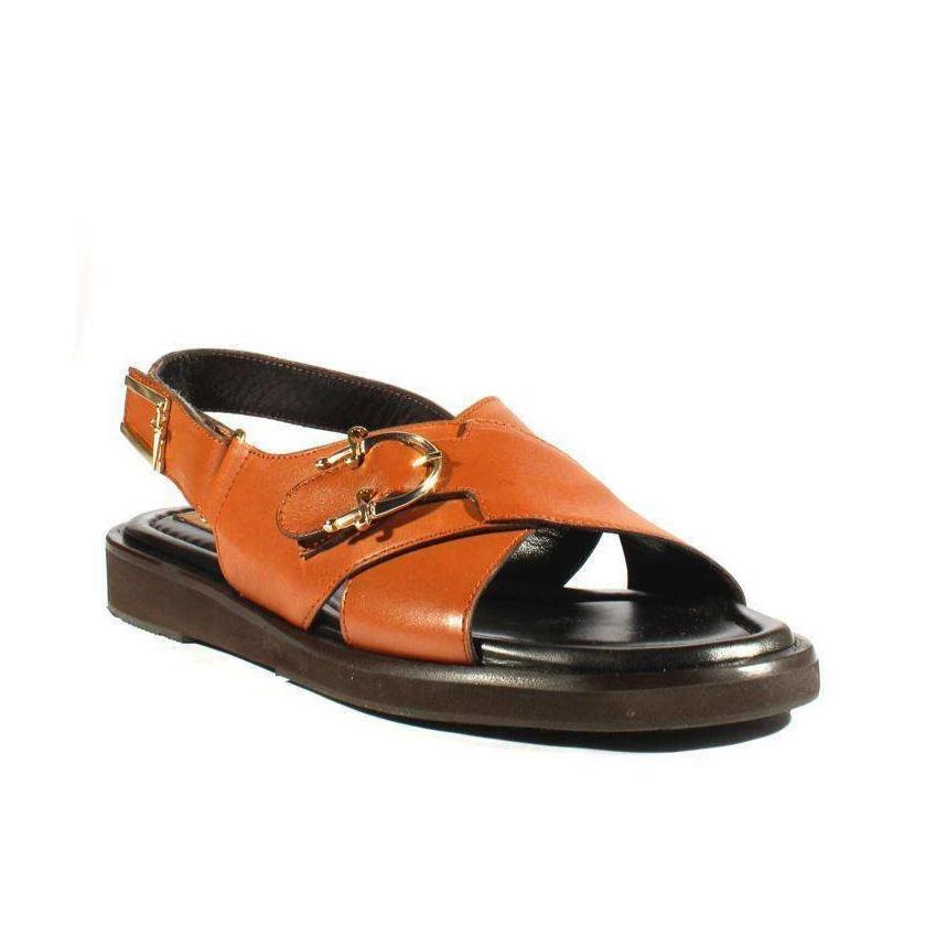 Cesare Paciotti Luxury Italian Men's Designer Shoes Biscotto Buckle Logo Glass Leather Sandals (CPM2375)