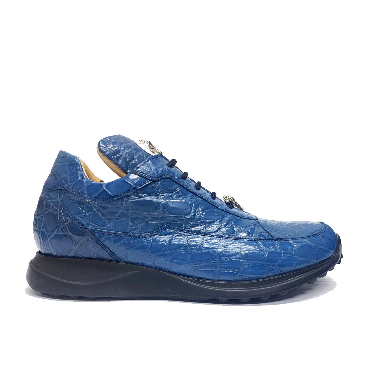 Mauri 8900/2 Bloodshed Men's Shoes New Blue Exotic Alligator Casual Sneakers (MAS5457)