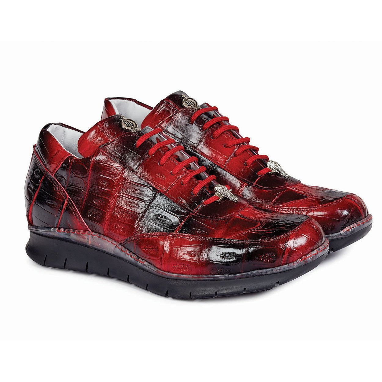 Mauri Men's Black & Red Baby Croc Sneakers (MA4611)