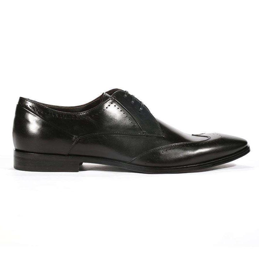 Corvari Designer Men's Designer Shoes Setacalf Black Nappa Leather Oxfords (COR1000)