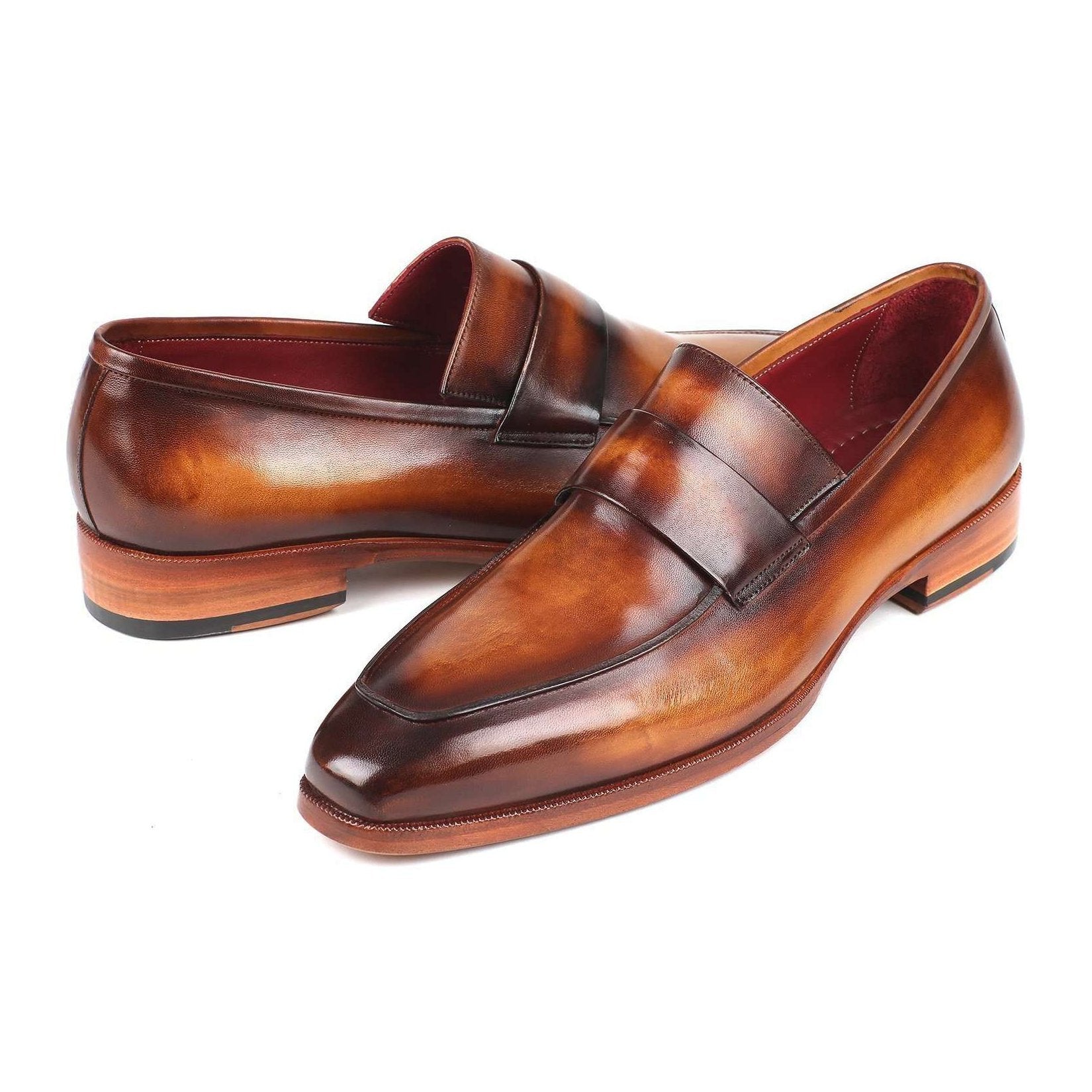 Paul Parkman Handmade Designer Shoes Men's Brown Calf-skin Leather Loafers 093-BRW (PM5904)