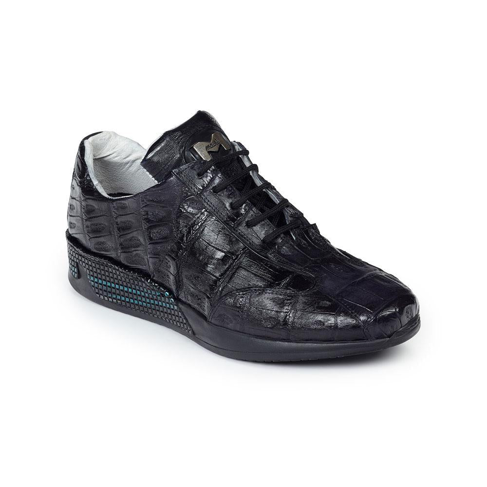 Mauri Men's Black Baby Croc Hand-Painted Sneakers 8547 (MA4519)