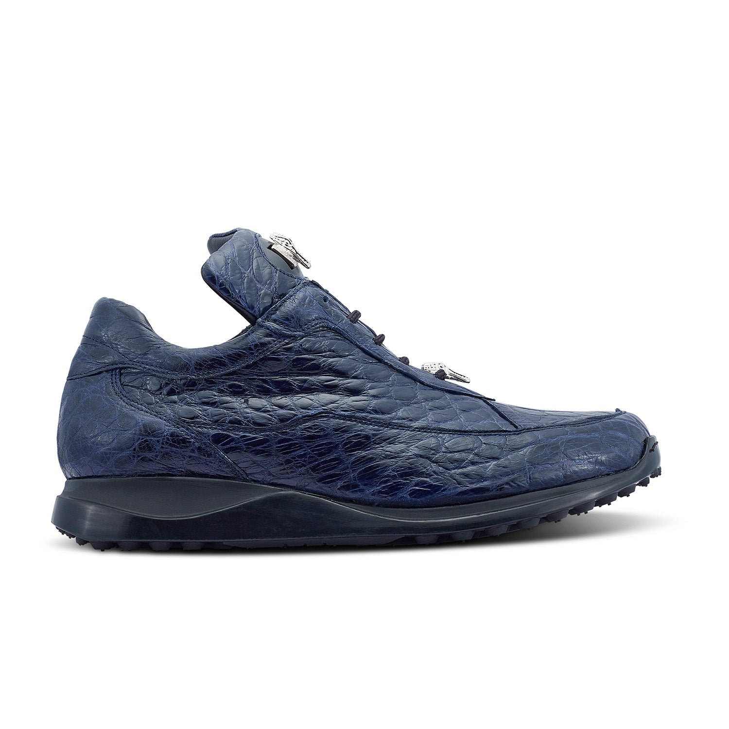 Mauri 8900/2 Bloodshed Men's Shoes Wonder Blue Exotic Alligator Casual Sneakers (MA5420)