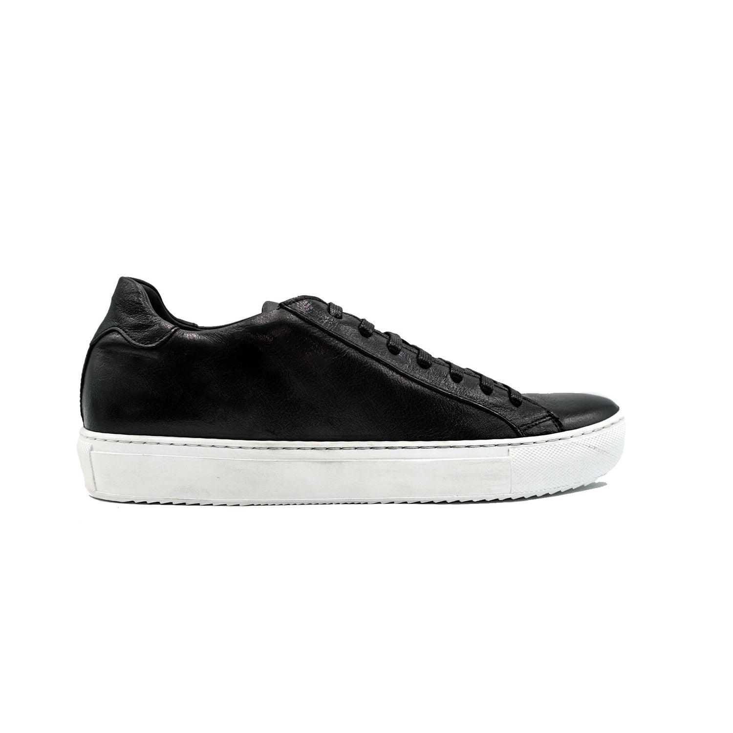 Giovacchini Ricardo Men's Shoes Black Nappa Leather Casual Sneakers (GVCN1004)