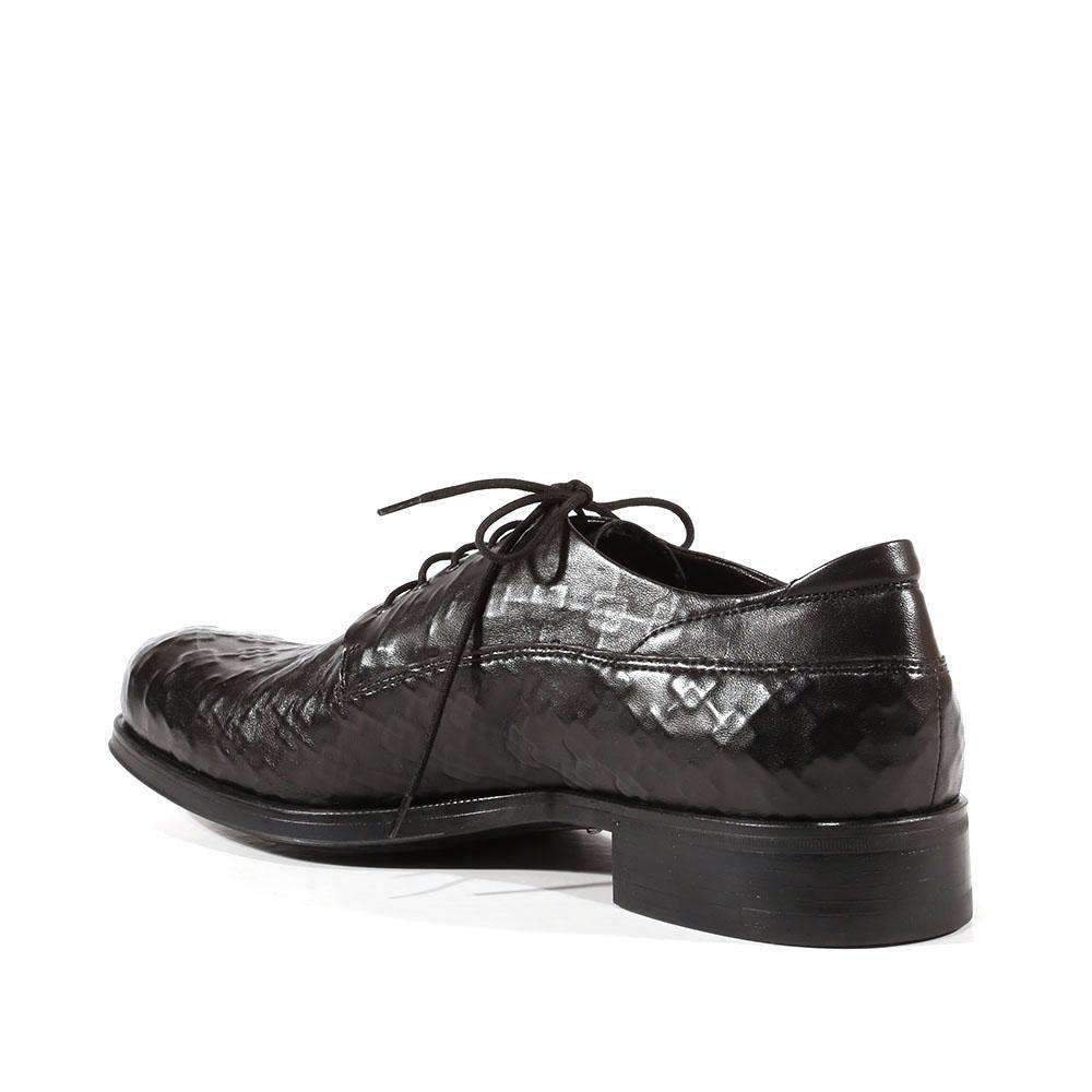 Cesare Paciotti Luxury Italian Men's Designer Shoes Nappa Rete Black Leather Oxfords (CPM3042)