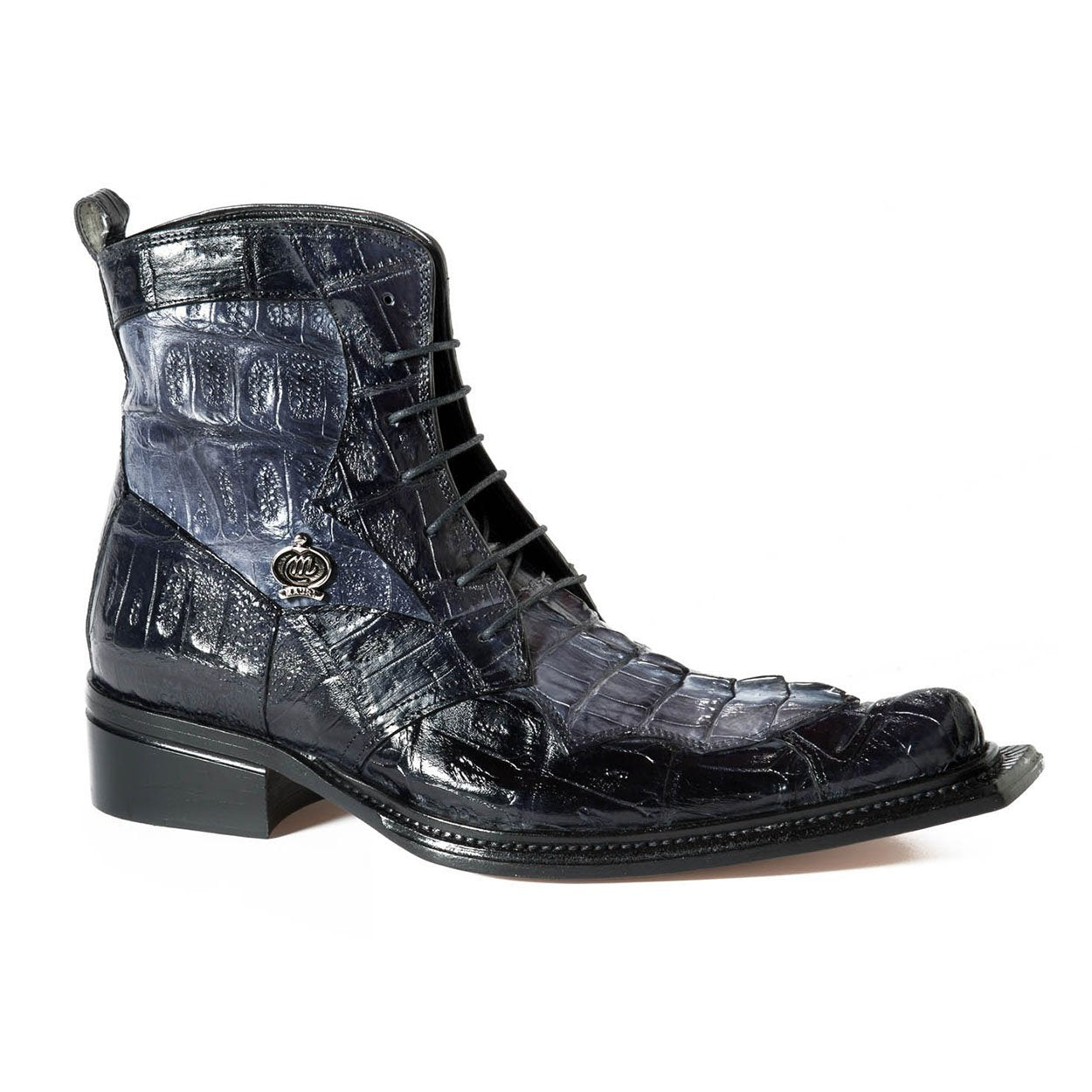 Mauri Men's Black & Grey Exotic Baby Crocodile Boots 42742/1 (MA4612)