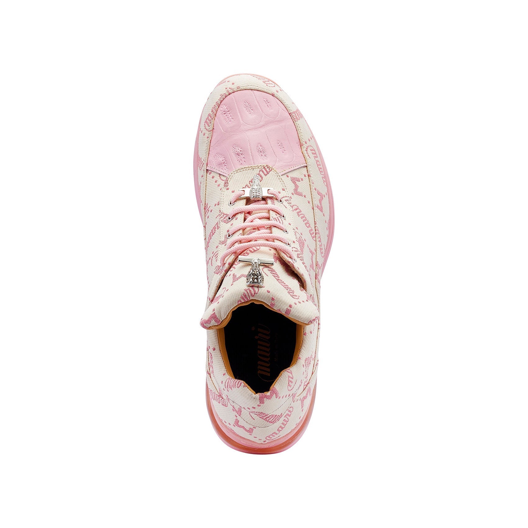 Mauri 8900/8 Overlord Men's Shoes Cream & Taste of Berry Exotic Crocodile / Fabric Casual Sneakers (MA5425)