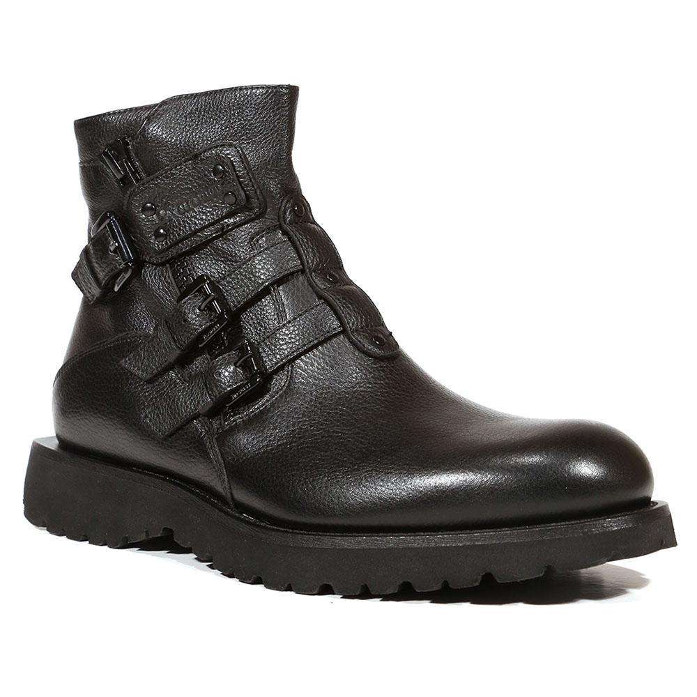 Cesare Paciotti Luxury Italian Men's Designer Shoes Granello Black Boots (CPM5002)