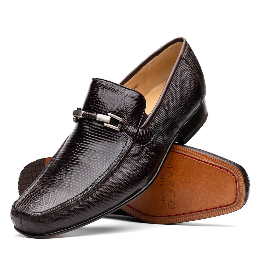Marco Di Milano Fabro Men's Shoes Exotic Lizard Horsebit Loafers (MDM1081)