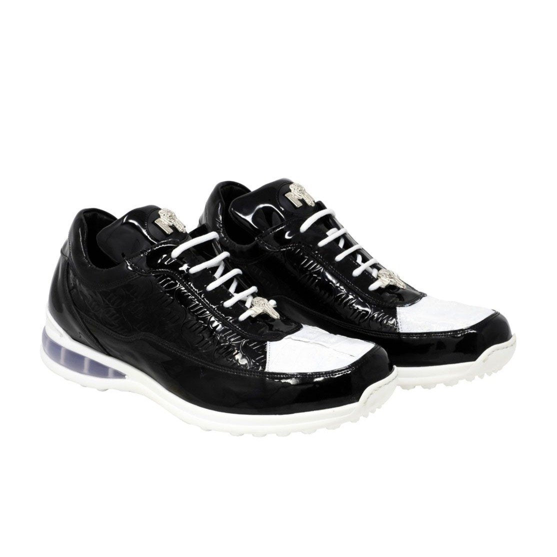 Mauri Bubble Men's Designer Shoes Black and White Multi-Material Casual Sneakers 8900/2 (MAS5125)