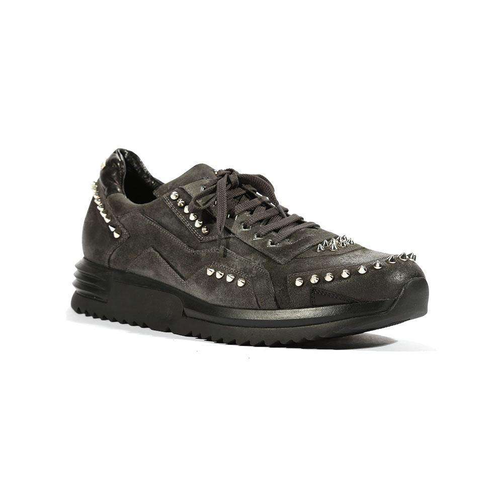 Cesare Paciotti Luxury Italian Men's Sneakers Grey Suede Oil Grigio Designer Shoes (CPM5482)