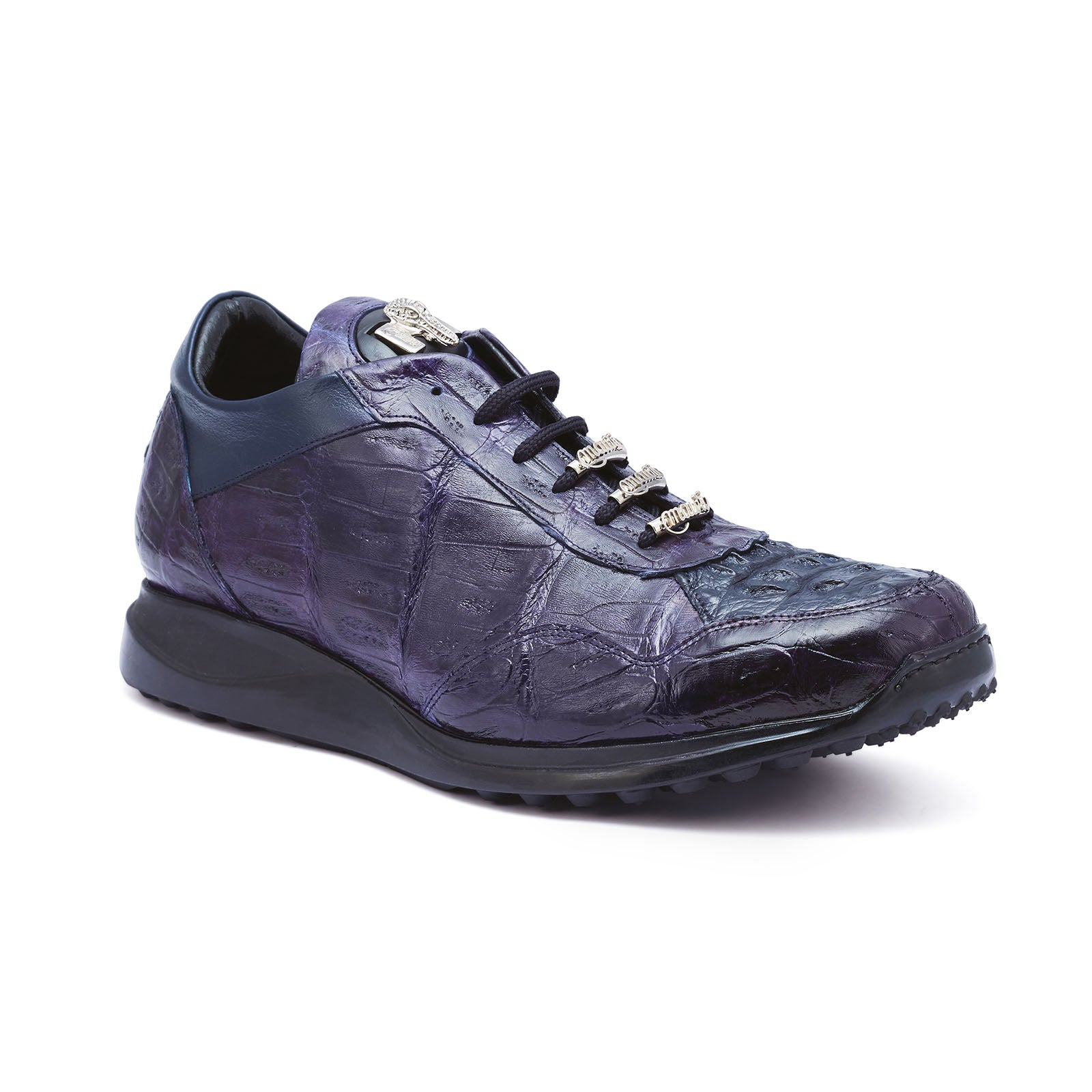 Mauri Everglades M789 Men's Shoes Wonder Blue Exotic Crocodile / Hornback Crown Sneakers (MA5266)