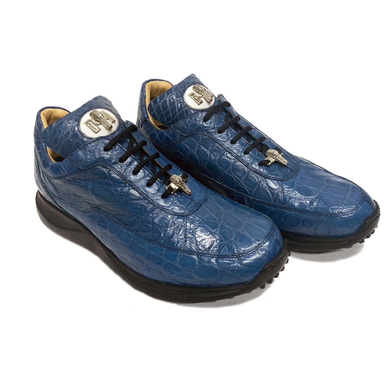 Mauri 8900/2 Bloodshed Men's Shoes New Blue Exotic Alligator Casual Sneakers (MAS5457)