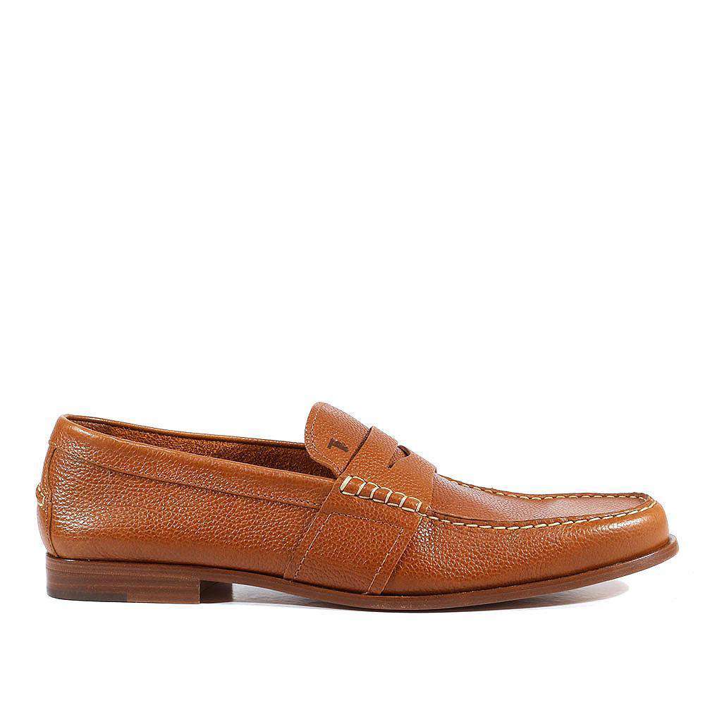Tods Men's Designer Shoes Moassiomo Wilson Pebbeled Leather Brown (TDM14)