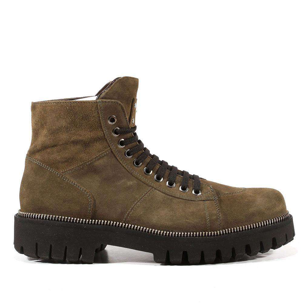Cesare Paciotti Luxury Italian Men's Designer Shoes Vit Camoscio Militare Green Suede Boots (CPM3074)