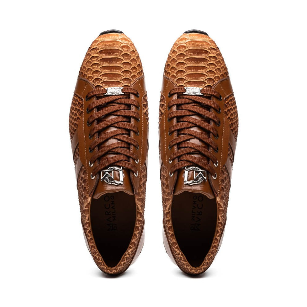 Marco Di Milano Verona Men's Shoes Exotic Python / Calfskin Fashion Sneakers (MDM1160)