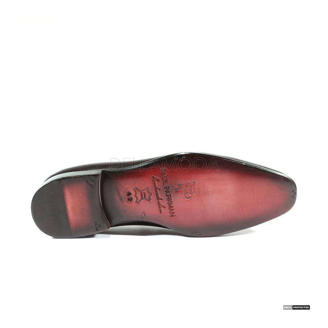 Paul Parkman Handmade Designer Shoes Handmade Men's Designer Shoes Strap Hand-Painted Purple / Black Loafers (PM1027)