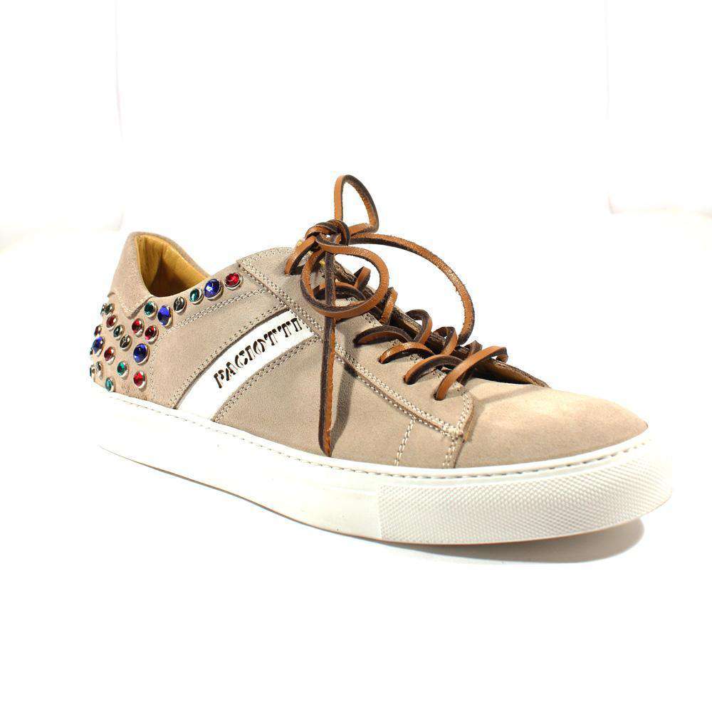 Cesare Paciotti Luxury Italian Men's Designer Shoes Cam Sasson Calf Bianco Leather Sneakers (CPM2431)