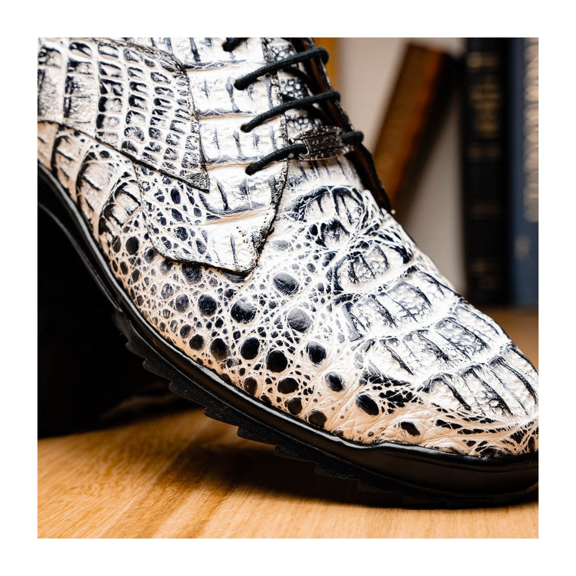 Marco Di Milano Kratos Men's Shoes Brown Exotic Caiman Crocodile Sport Sneakers (MDM1176)