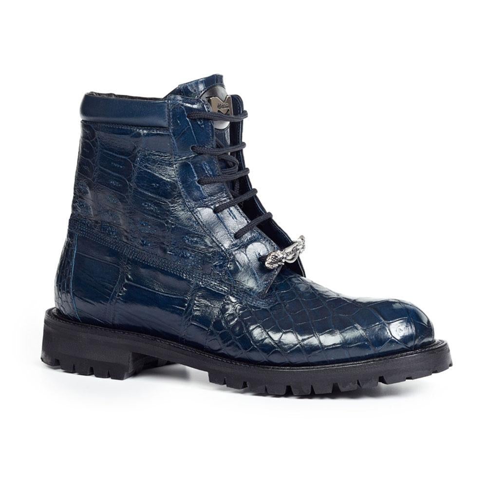 Mauri 4637 Men's Shoes Wonder Blue Exotic Crocodile Boots (MA4413)